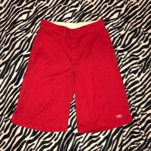 Red Dickies shorts